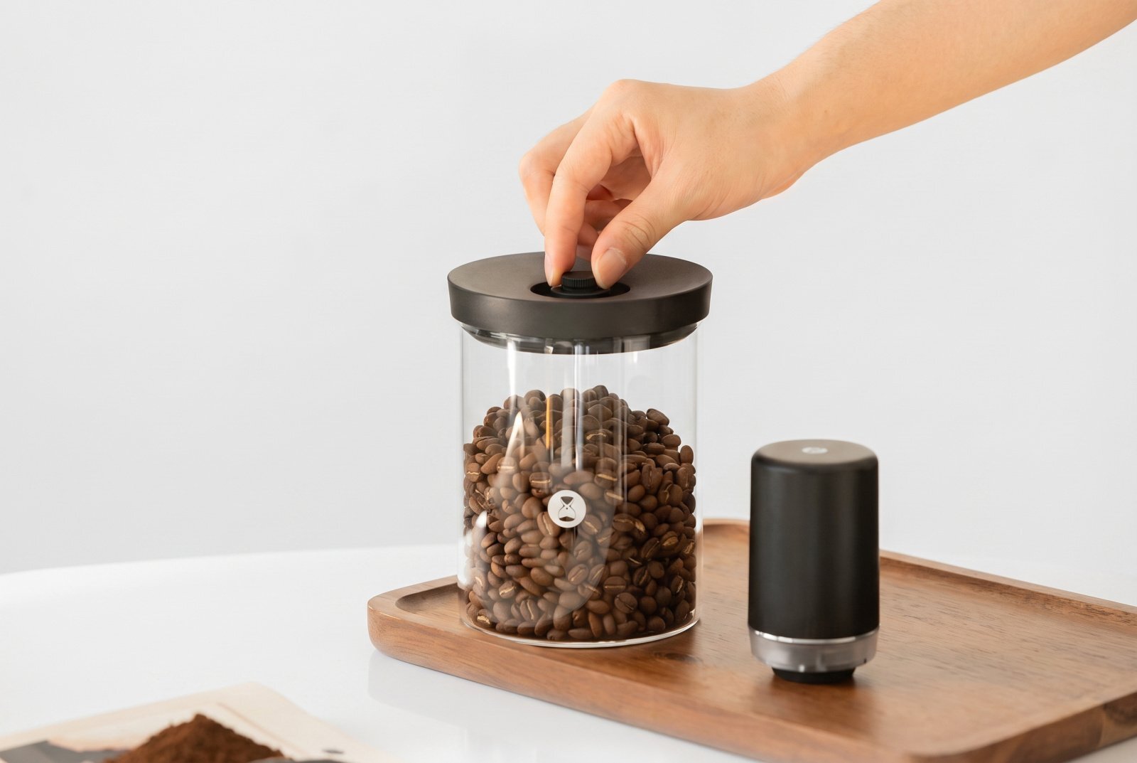 Timemore Glass Canister 2.0, вакуумный контейнер для хранения кофе, 800 мл свежеобжаренный кофе