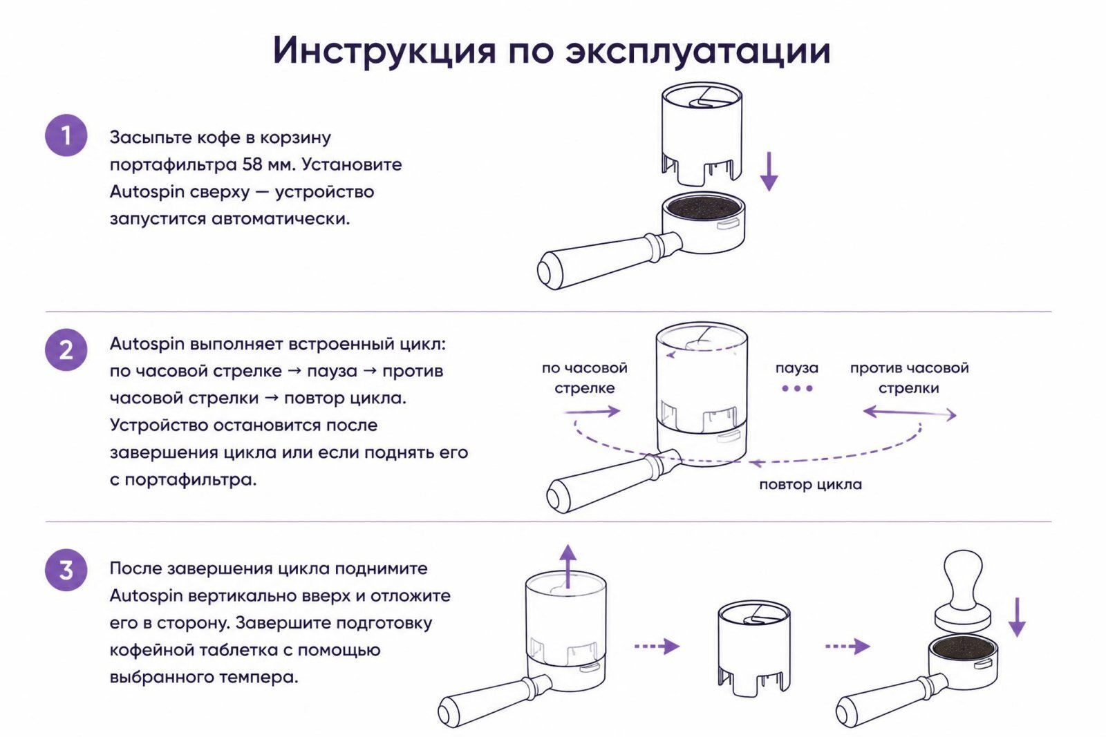Разравниватель Timemore Autospin автоматический игольчатый, аккумуляторный USB-C, черный свежеобжаренный кофе
