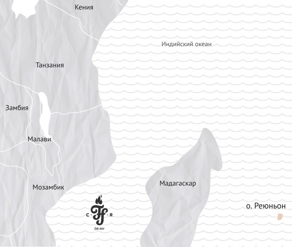 Остров Реюньон &ndash; немного восточнее Мадагаскара