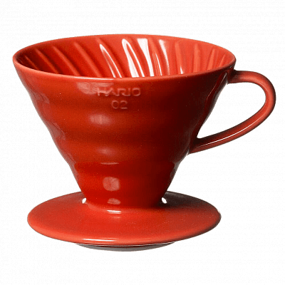 Воронка Hario V60 - 02 / красный пластик для кофе – купить пуровер для ...