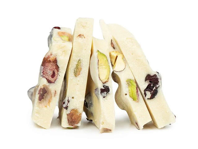 Белый шоколад с фисташкой и красной смородиной, Белый шоколад