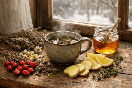 Травяные чаи для поддержки иммунитета в межсезонье