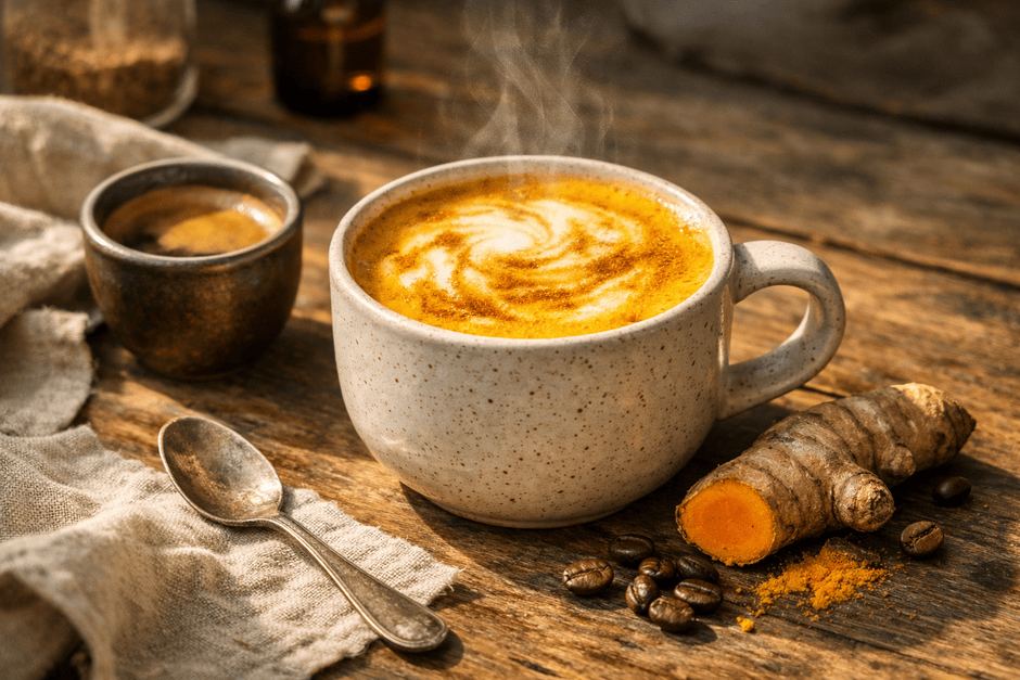 «Золотой» латте с куркумой и эспрессо: противовоспалительный утренний ритуал
