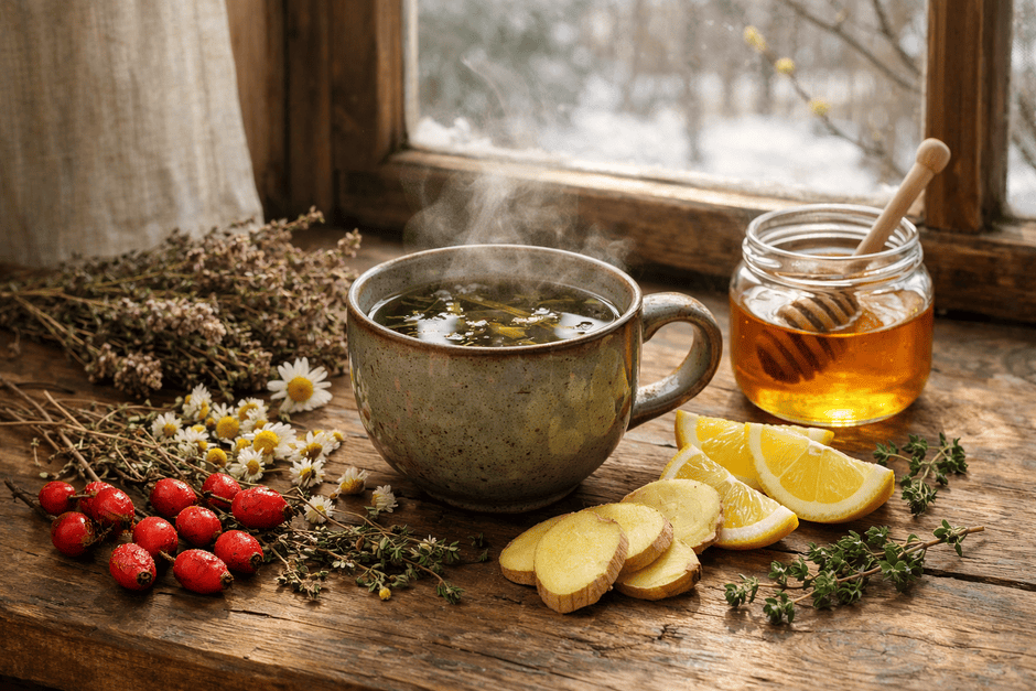 Травяные чаи для поддержки иммунитета в межсезонье
